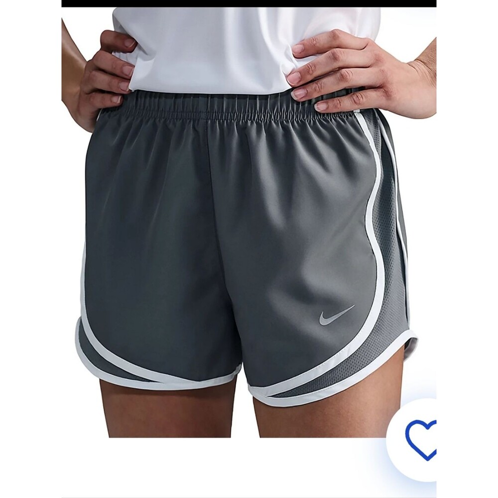 Nike Women's Tempo Dri-FIT Mid-Rise Running Shorts Gray White Size XS